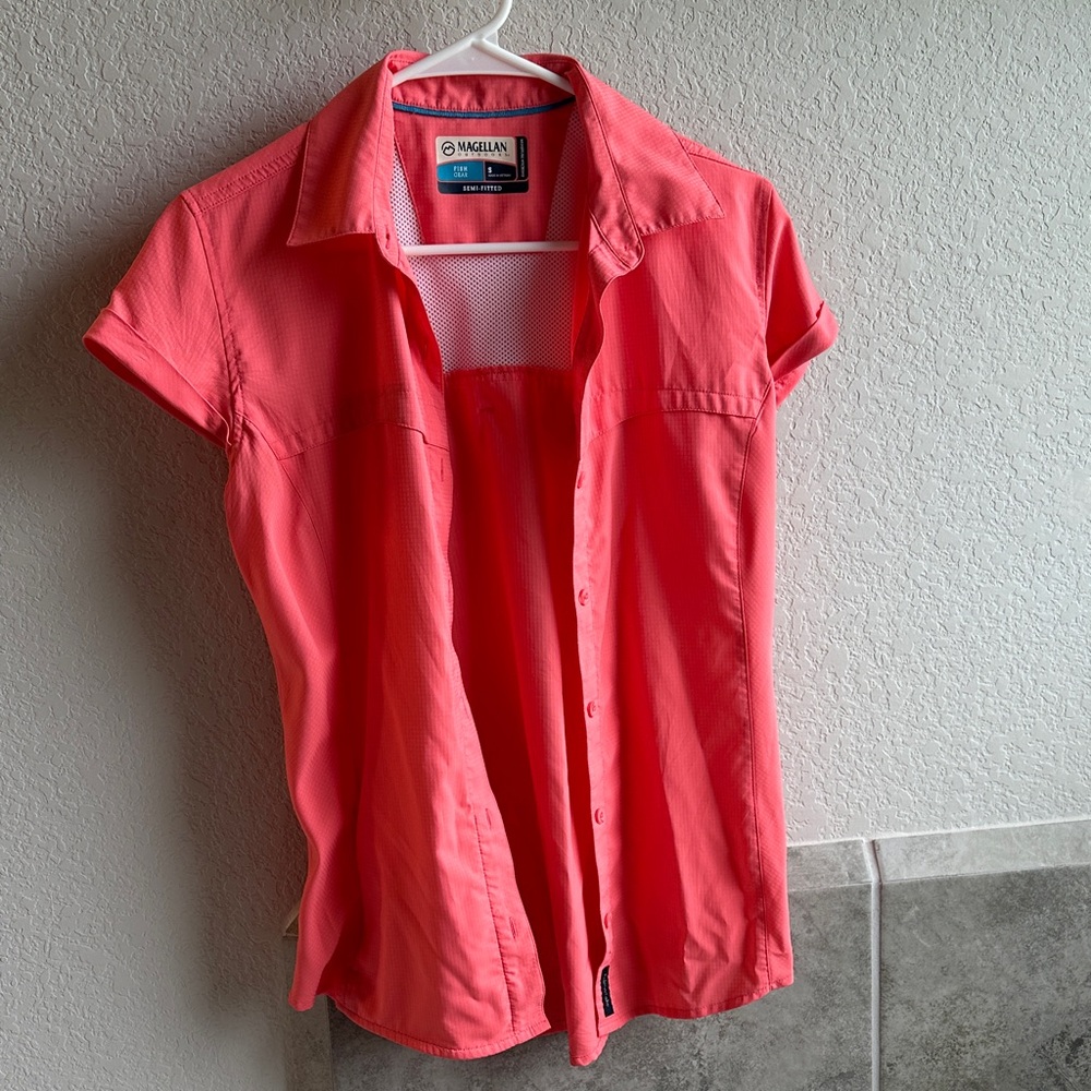 Magellan Outdoors Pink Short-Sleeve Shirt